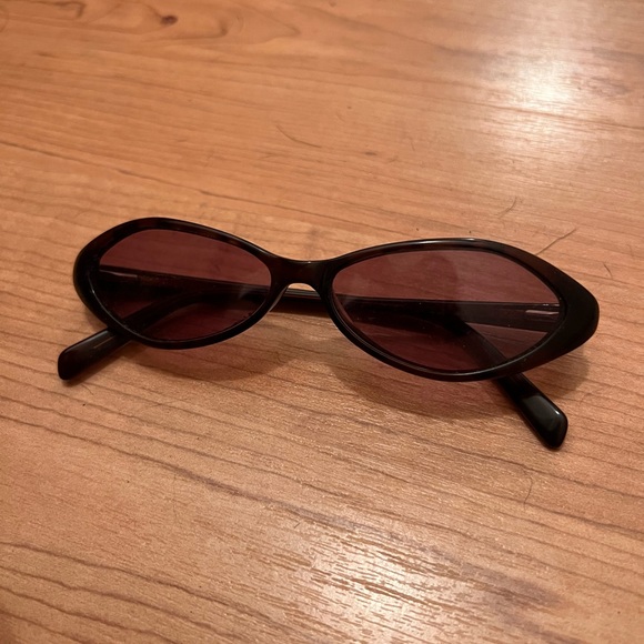 Vintage thin frame glasses frames. Black. Angular. - Picture 1 of 3